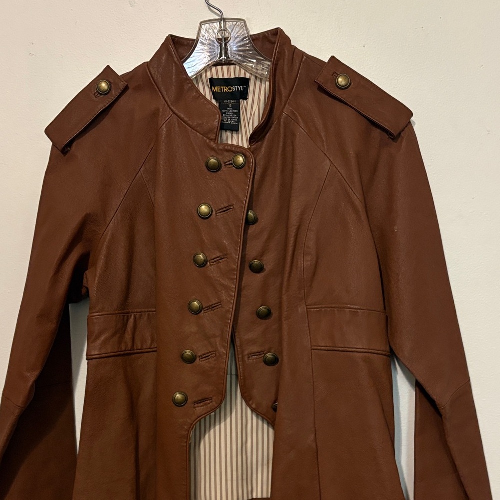 Metrostyle Women's Brown Leather Jacket